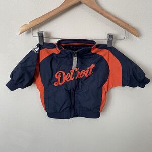 Detroit Tigers MLB Majestic Road Bullpen Jacket Baby Size 6/9m Baseball Full Zip
